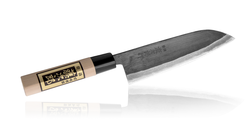 Cuchillo de сocina Santoku "Todopoderoso" TOJIRO Japonés (F-698), 165 mm, acero "Shirogami", 3 capas, mango de madera, afilado #6000